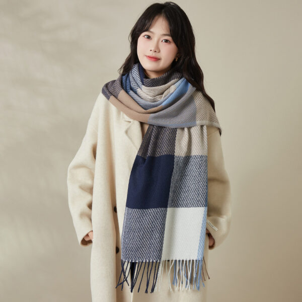 Imitation cashmere plaid scarf