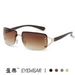 Retro frameless square glasses for men