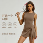 Sports short skirt with beautiful back, anti-exposure, breathable tennis outfit