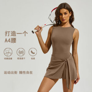 Sports short skirt with beautiful back, anti-exposure, breathable tennis outfit