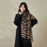 Zebra-print faux cashmere scarf