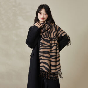 Zebra-print faux cashmere scarf