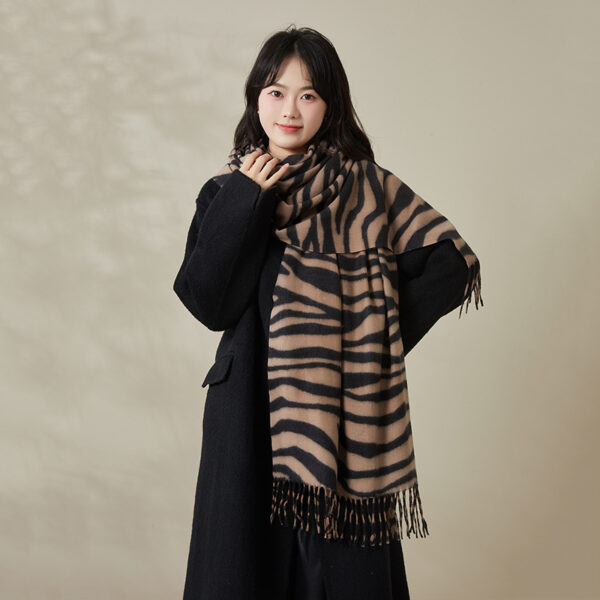 Zebra-print faux cashmere scarf