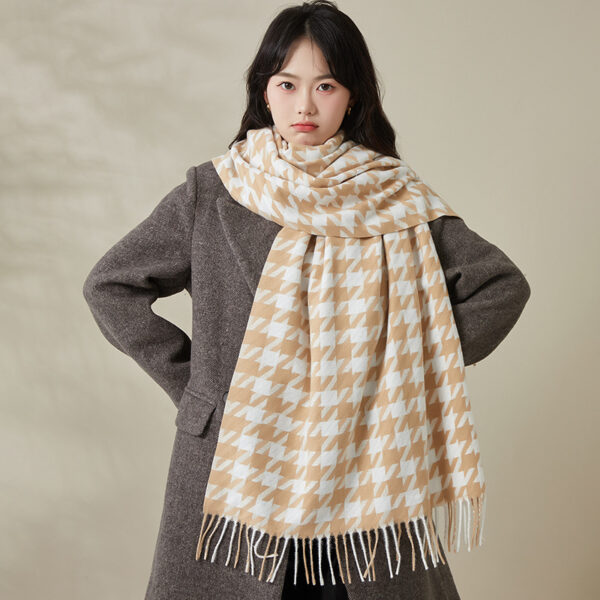 Thick, warm, faux cashmere tassel shawl, Korean style, versatile scarf