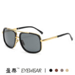 Metallic eyeglasses with genuine film coating