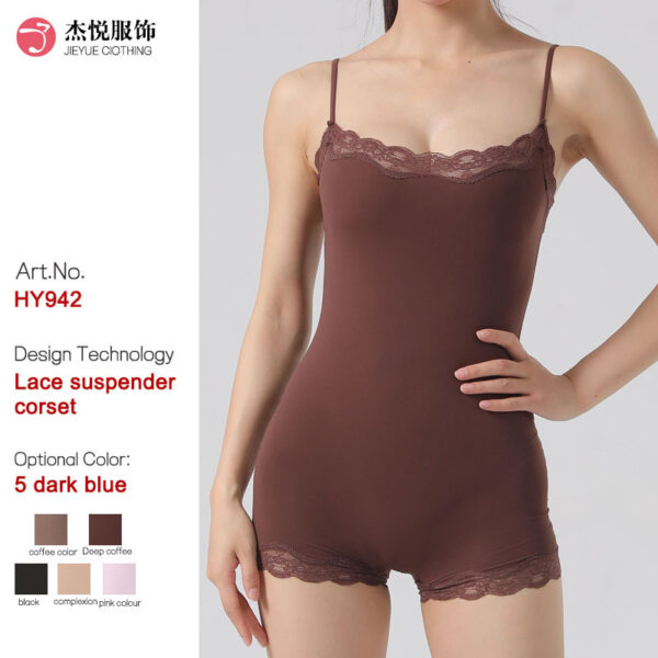 Sexy and hot lace suspender bodysuit