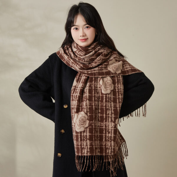 Imitation cashmere tassel scarf