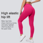Solid color yoga pants for women, high-waisted, hip-lifting, peach-shaped.