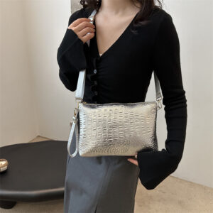 Crocodile-print shoulder bag